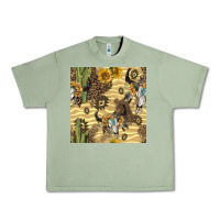 Oil Green aztec bull skull Urban Heavy Tee - BundleAndBundleShop