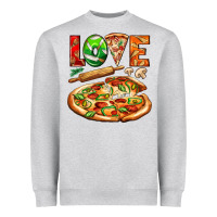Heather Grey love pizza Heavyweight Sweatshirt - AdoDesignShop