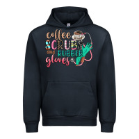 Navy coffee scrubs and rubber gloves Urban Hoodie - CowGirlArtShop
