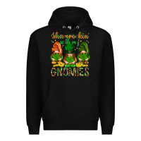 Black shamrockin with my gnomies Premium Hoodie - NancyCooperArtShop