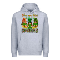 Heather Grey shamrockin with my gnomies Premium Hoodie - NancyCooperArtShop