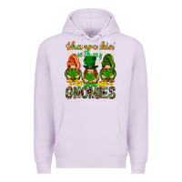 Lilac shamrockin with my gnomies Premium Hoodie - NancyCooperArtShop