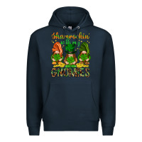 Navy shamrockin with my gnomies Premium Hoodie - NancyCooperArtShop