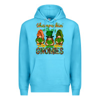 Ocean Blue shamrockin with my gnomies Premium Hoodie - NancyCooperArtShop