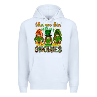 White shamrockin with my gnomies Premium Hoodie - NancyCooperArtShop