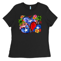 Black puerto rico hearts Ladies Tee - Zillion Design Studio