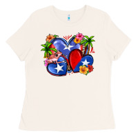 Bone puerto rico hearts Ladies Tee - Zillion Design Studio