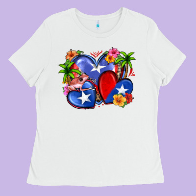 Puerto Rico Hearts Ladies Tee Designed By Zillion Design Studio