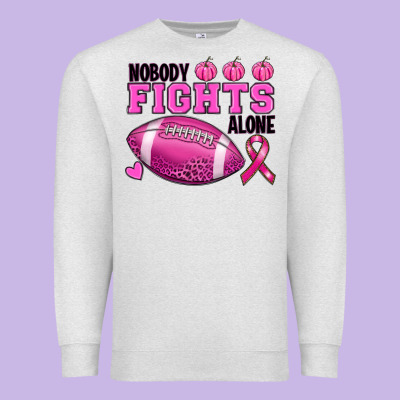 Nobody Fights Alone Breast Cancer Premium Sweatshirt Designed By Ranaportraitstore