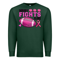 Sports Green Nobody Fights Alone Breast Cancer Premium Sweatshirt - RanaPortraitStore