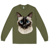 Army Green siamese face Long Sleeve Tee - LillyAllenDesigns
