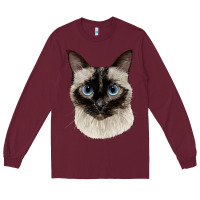 Burgundy siamese face Long Sleeve Tee - LillyAllenDesigns