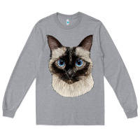 Heather Grey siamese face Long Sleeve Tee - LillyAllenDesigns