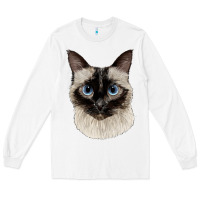 White siamese face Long Sleeve Tee - LillyAllenDesigns