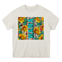 Cream mama wıth sunflowers and gemstone Heavy Core Tee - Artiststas