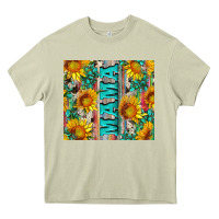 Mossy mama wıth sunflowers and gemstone Heavy Core Tee - Artiststas