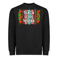 Black teach love inspire brushstroke with  and pen leopard Heavyweight Sweatshirt - Artiststas