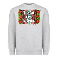 Heather Grey teach love inspire brushstroke with  and pen leopard Heavyweight Sweatshirt - Artiststas
