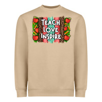 Mushroom teach love inspire brushstroke with  and pen leopard Heavyweight Sweatshirt - Artiststas