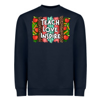 Navy teach love inspire brushstroke with  and pen leopard Heavyweight Sweatshirt - Artiststas