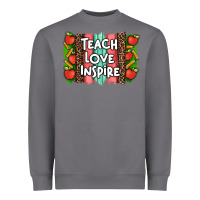 Teach Love Inspire Brushstroke With  And Pen Leopard Heavyweight Sweatshirt | Teevron