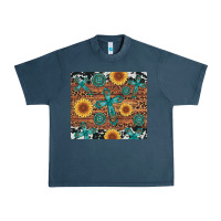 Midnight Navy cross gemstone and sunflower Urban Heavy Tee - Artiststas