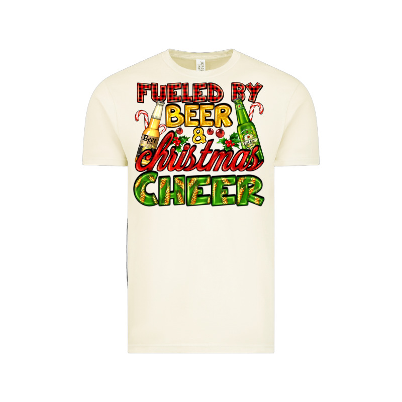 Fueled By Beer And Christmas Cheer With Beer Bottles Vintage Tee by AdoDesignShop | Teevron