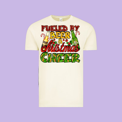 Fueled By Beer And Christmas Cheer With Beer Bottles Vintage Tee Designed By Adodesignshop