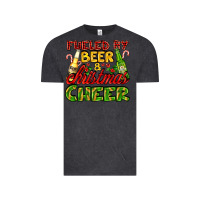 Vintage Black fueled by beer and christmas cheer with beer bottles Vintage Tee - AdoDesignShop