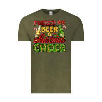 Vintage Olive fueled by beer and christmas cheer with beer bottles Vintage Tee - AdoDesignShop