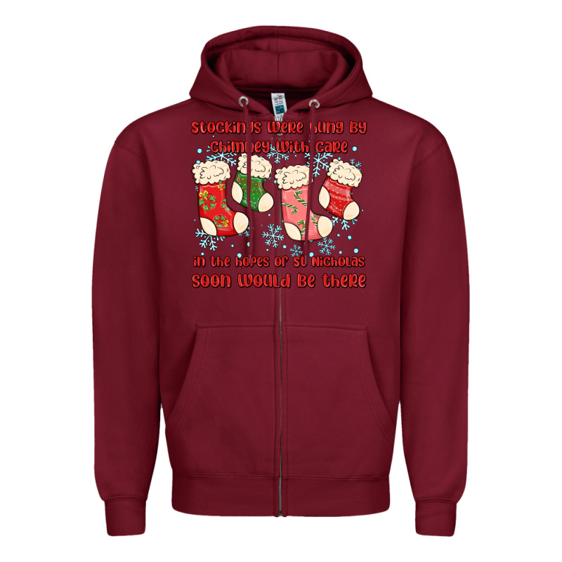 Stockings Were Hung By Chimney Zipper Hoodie by MaliasSmallBusiness | Teevron