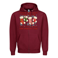 Burgundy stockings were hung by chimney Zipper Hoodie - MaliasSmallBusiness