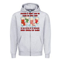 Heather Grey stockings were hung by chimney Zipper Hoodie - MaliasSmallBusiness
