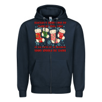 Navy stockings were hung by chimney Zipper Hoodie - MaliasSmallBusiness