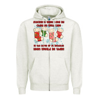 Oatmeal Heather stockings were hung by chimney Zipper Hoodie - MaliasSmallBusiness