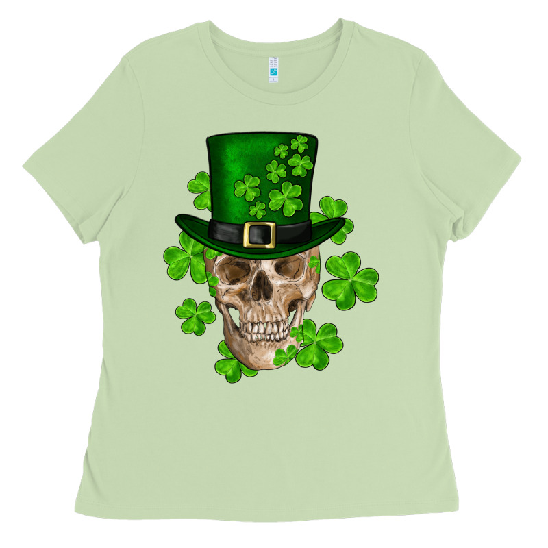 St. Patrick's Day Skull Ladies Tee by RanaPortraitStore | Teevron