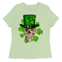 Matcha st. patrick's day skull Ladies Tee - RanaPortraitStore