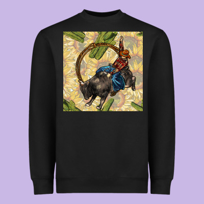 Rodeo Seamless Pattern Heavyweight Sweatshirt Designed By Bundleandbundleshop
