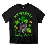 Black st patricks day my pitbuli my lucky charm with hat Heavy Core Tee - RanaPortraitStore