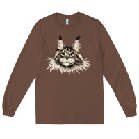 Chestnut Maine Coon Cat Face Long Sleeve Tee - LillyAllenDesigns