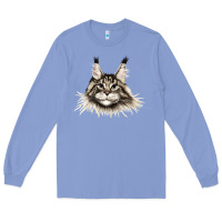 Colony Blue Maine Coon Cat Face Long Sleeve Tee - LillyAllenDesigns