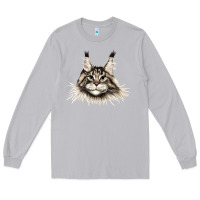 Moon Dust Maine Coon Cat Face Long Sleeve Tee - LillyAllenDesigns