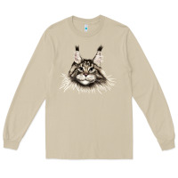 Mushroom Maine Coon Cat Face Long Sleeve Tee - LillyAllenDesigns