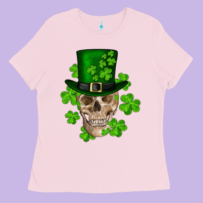 Ladies Tee st. patrick's day skull