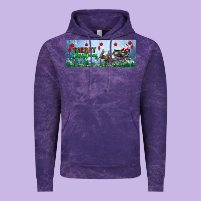 Merry Christmas With Santa Sleigh Vintage Hoodie Designed By Bundleandbundleshop