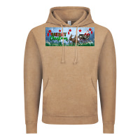 Vintage Coffee merry christmas with santa sleigh Vintage Hoodie - BundleAndBundleShop