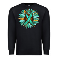 Black Ovarian Liver Cancer Awareness Sunflower Premium Sweatshirt - RanaPortraitStore