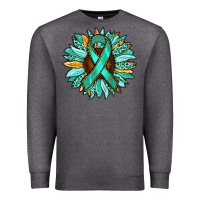 Charcoal Heather Ovarian Liver Cancer Awareness Sunflower Premium Sweatshirt - RanaPortraitStore