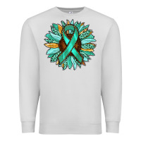Dove Grey Ovarian Liver Cancer Awareness Sunflower Premium Sweatshirt - RanaPortraitStore