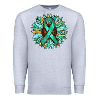Heather Grey Ovarian Liver Cancer Awareness Sunflower Premium Sweatshirt - RanaPortraitStore